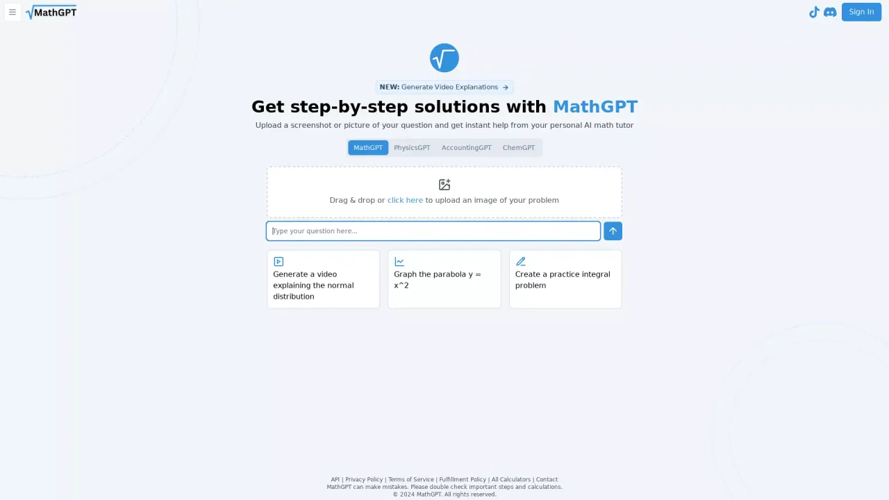 MathGPT screenshot