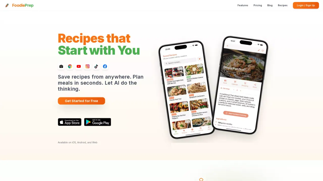 FoodiePrep AI Meal Planner screenshot