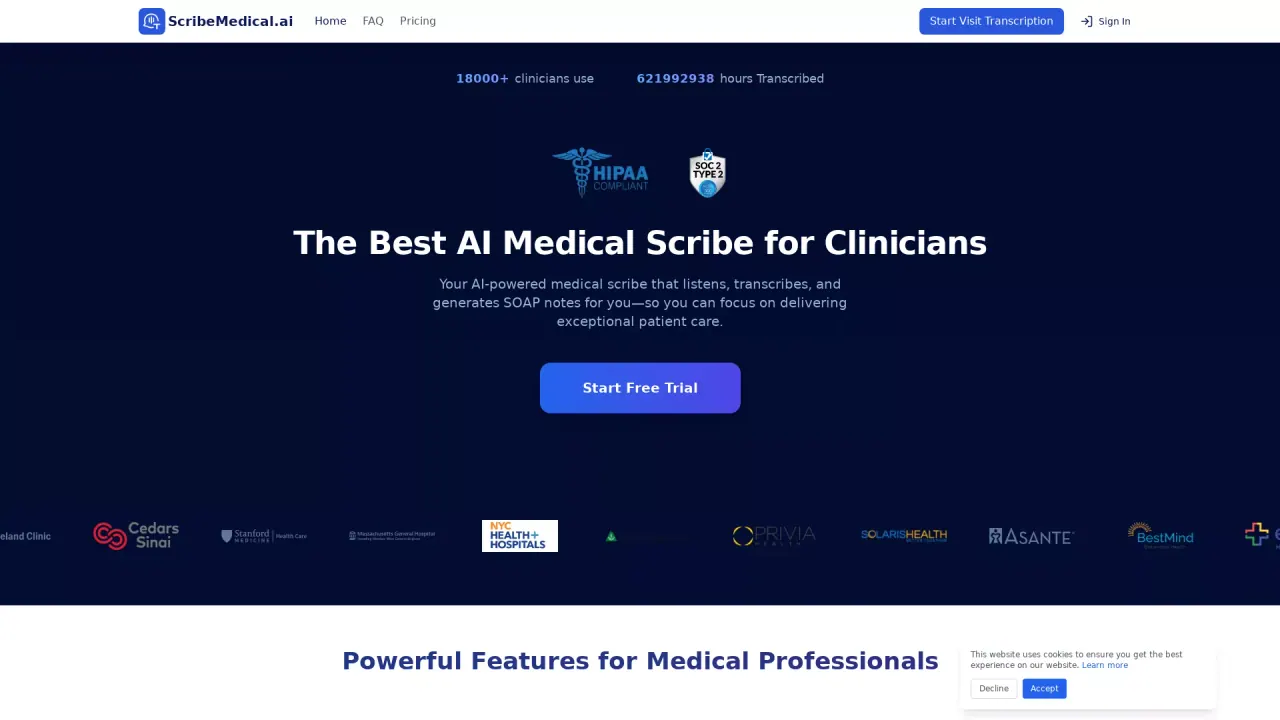 ScribeMedical.ai screenshot