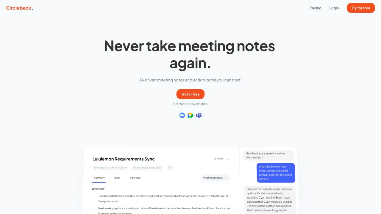 Circleback screenshot