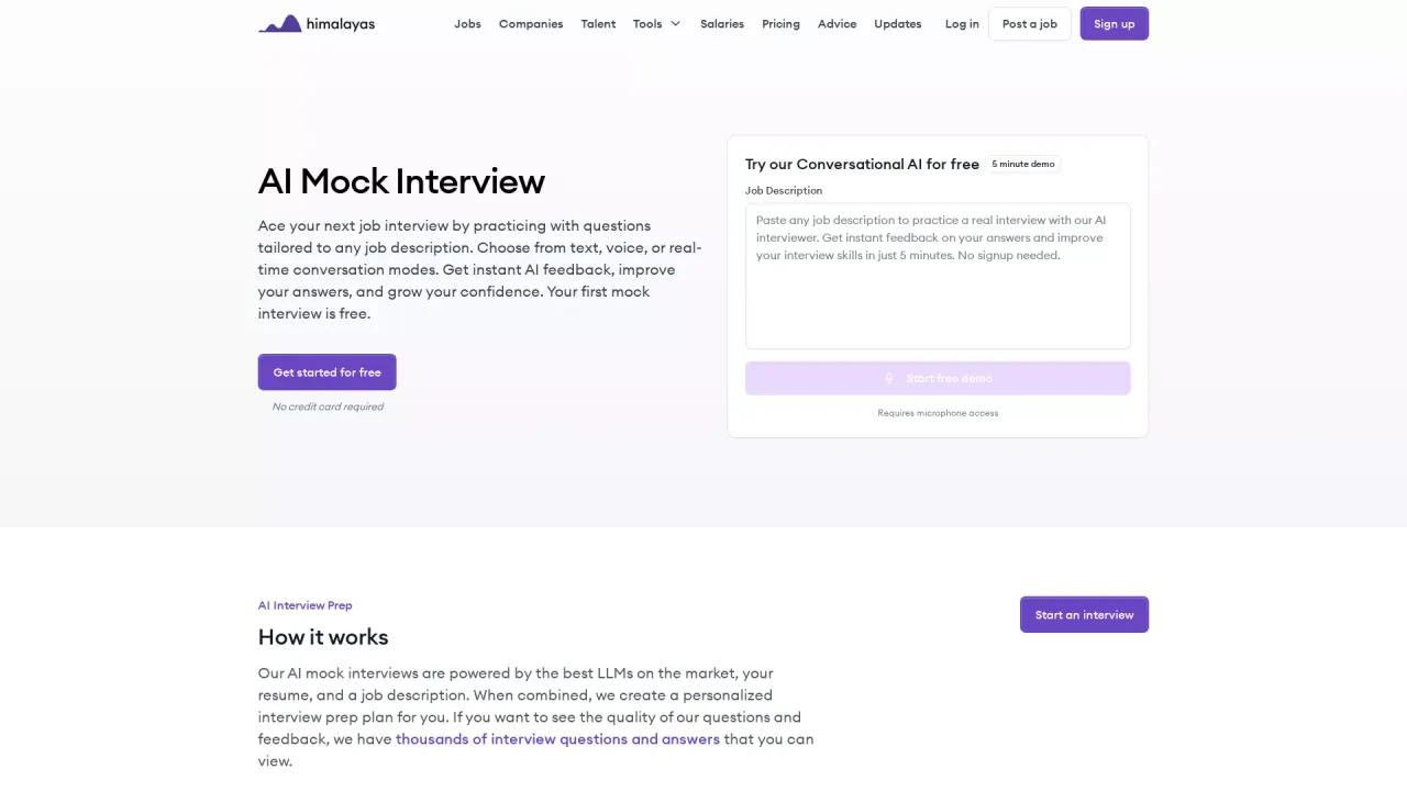 AI Mock Interviews screenshot