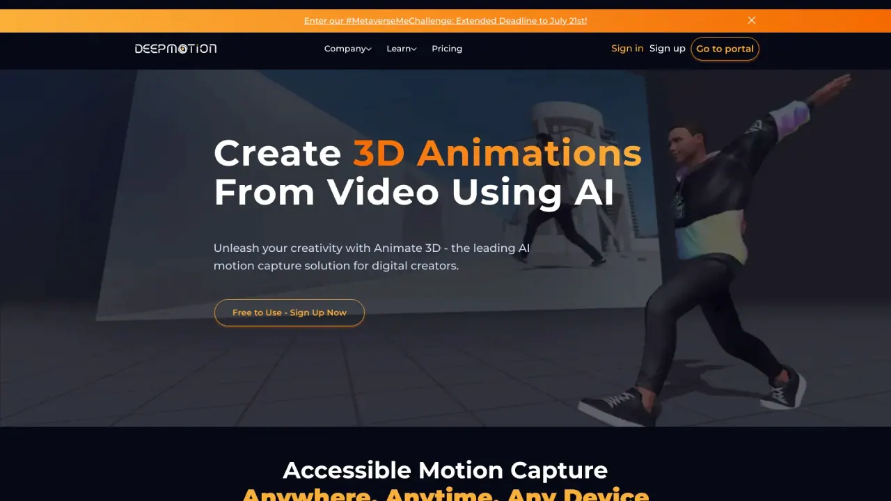 Deepmotion screenshot