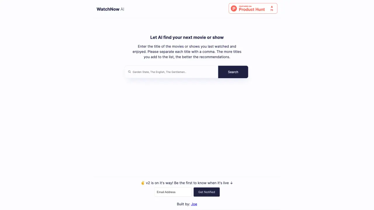WatchNow AI screenshot
