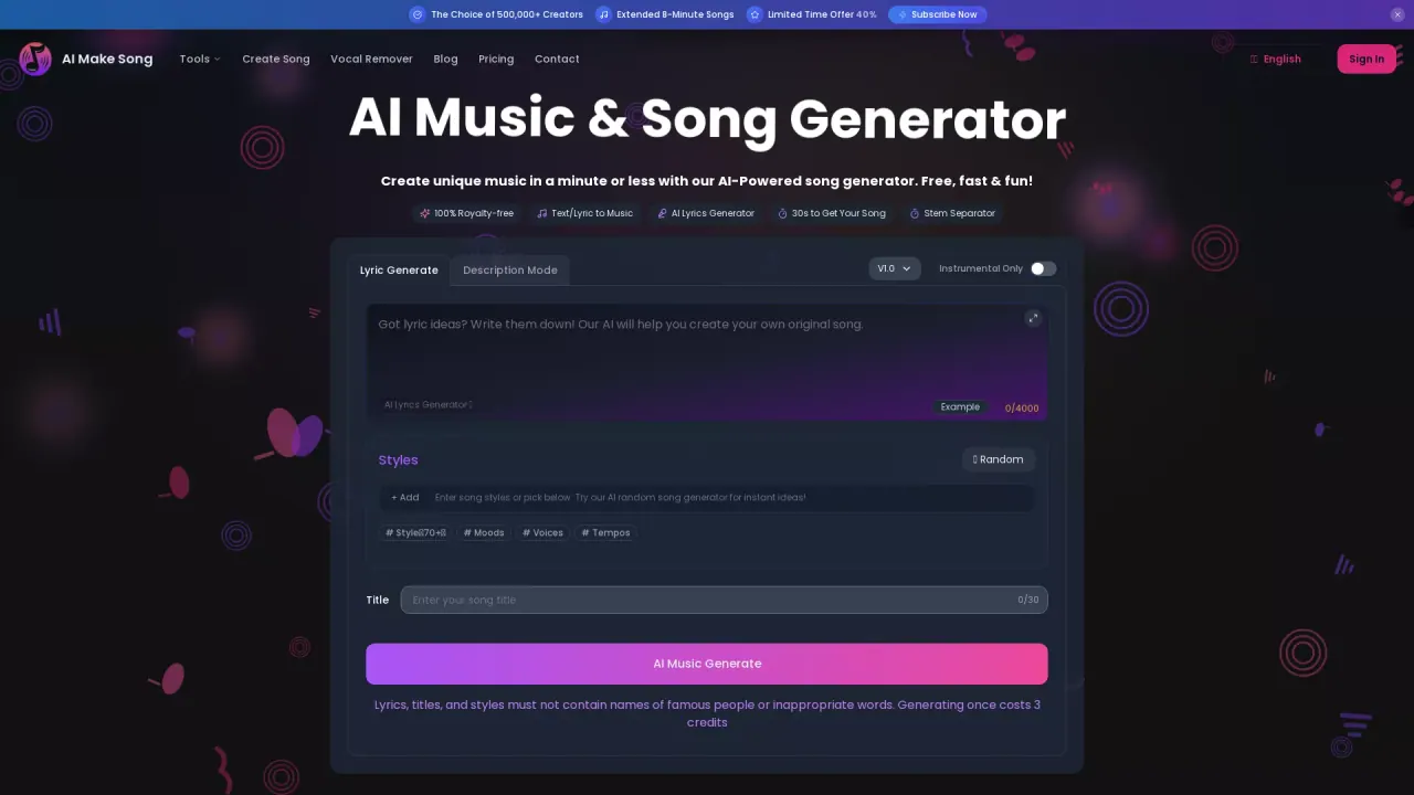 AiMakeSong screenshot