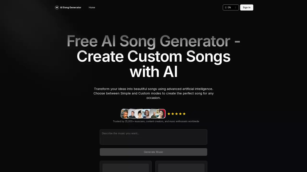 Free AI Song Generator screenshot