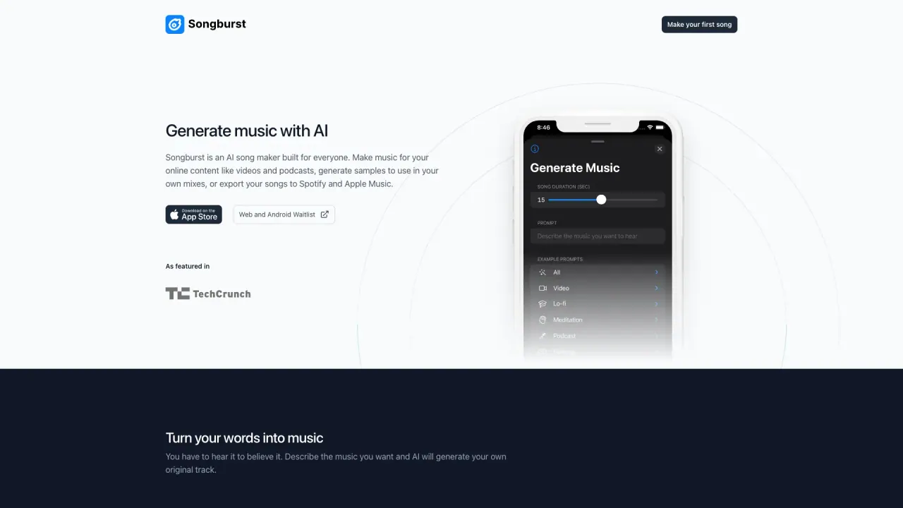 Songburst screenshot