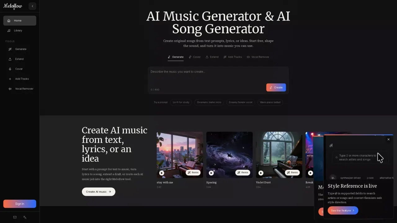 Meloflow screenshot