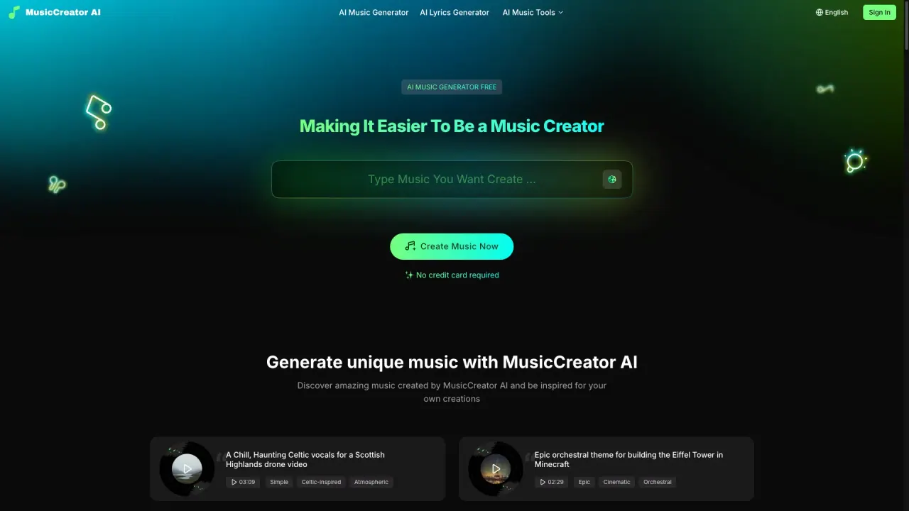 MusicCreator AI screenshot