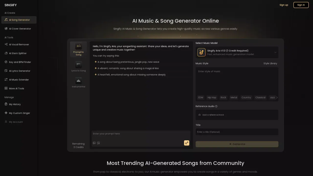 Singify screenshot