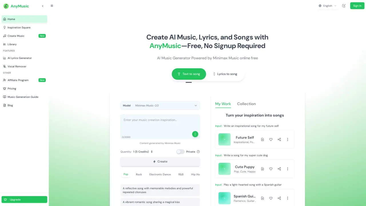 AnyMusic screenshot