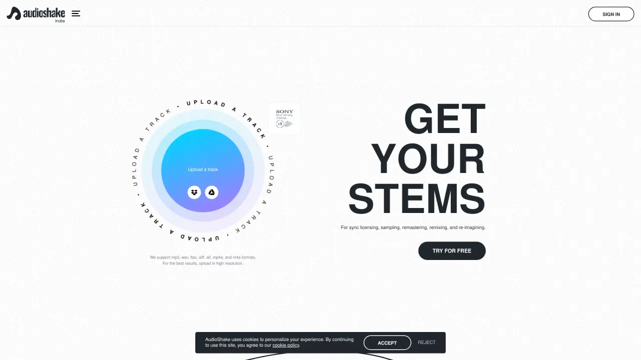 AudioShake screenshot