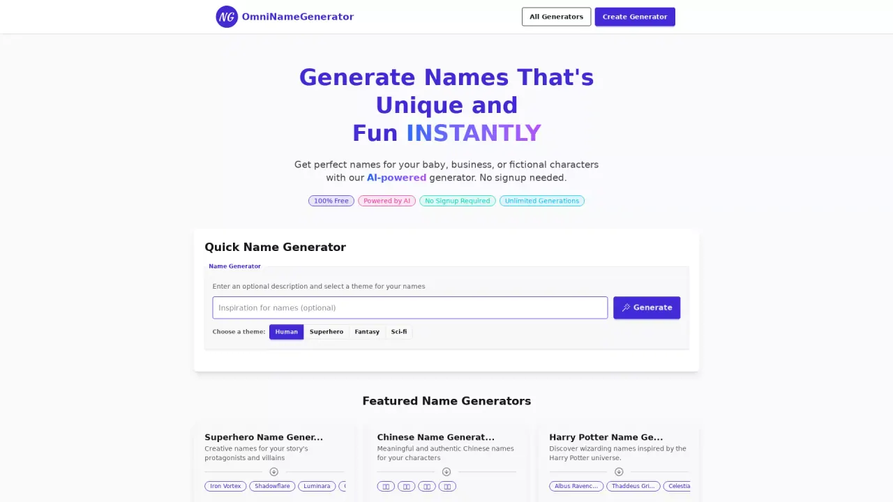 OmniNameGenerator screenshot