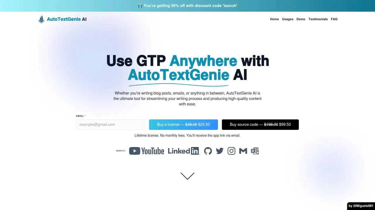 AutoTextGenie AI screenshot