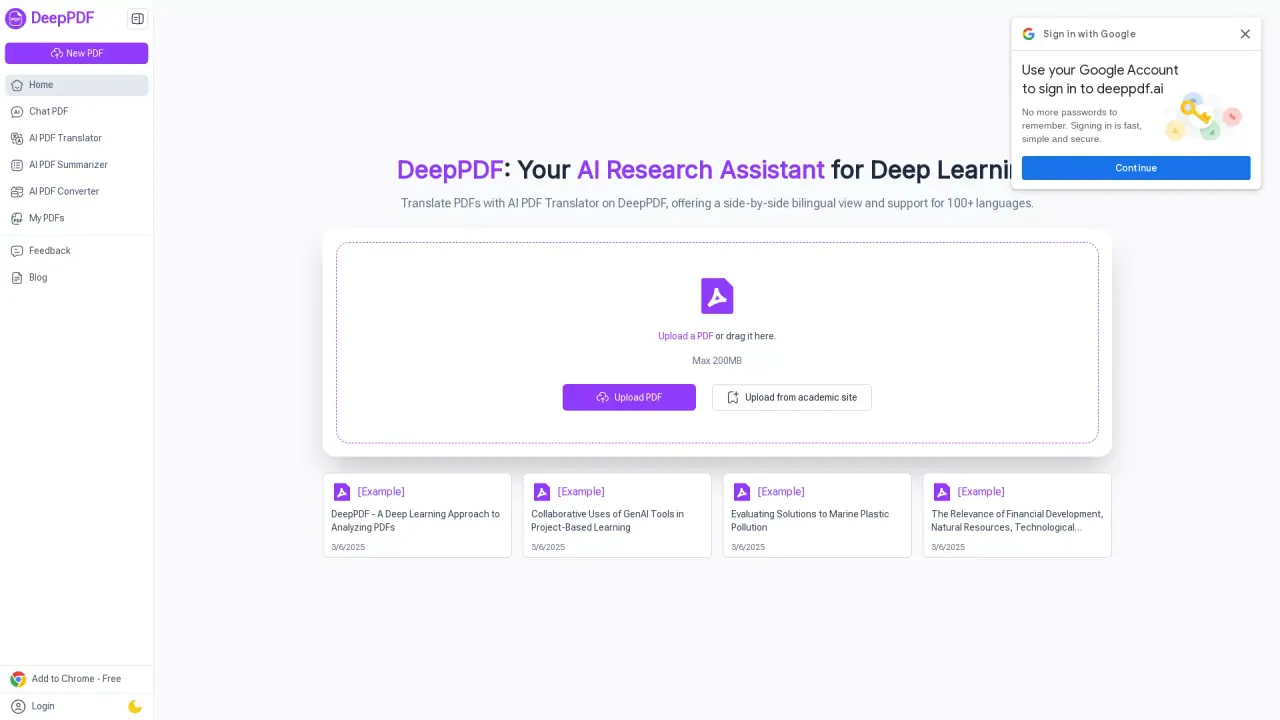 DeepPDF screenshot