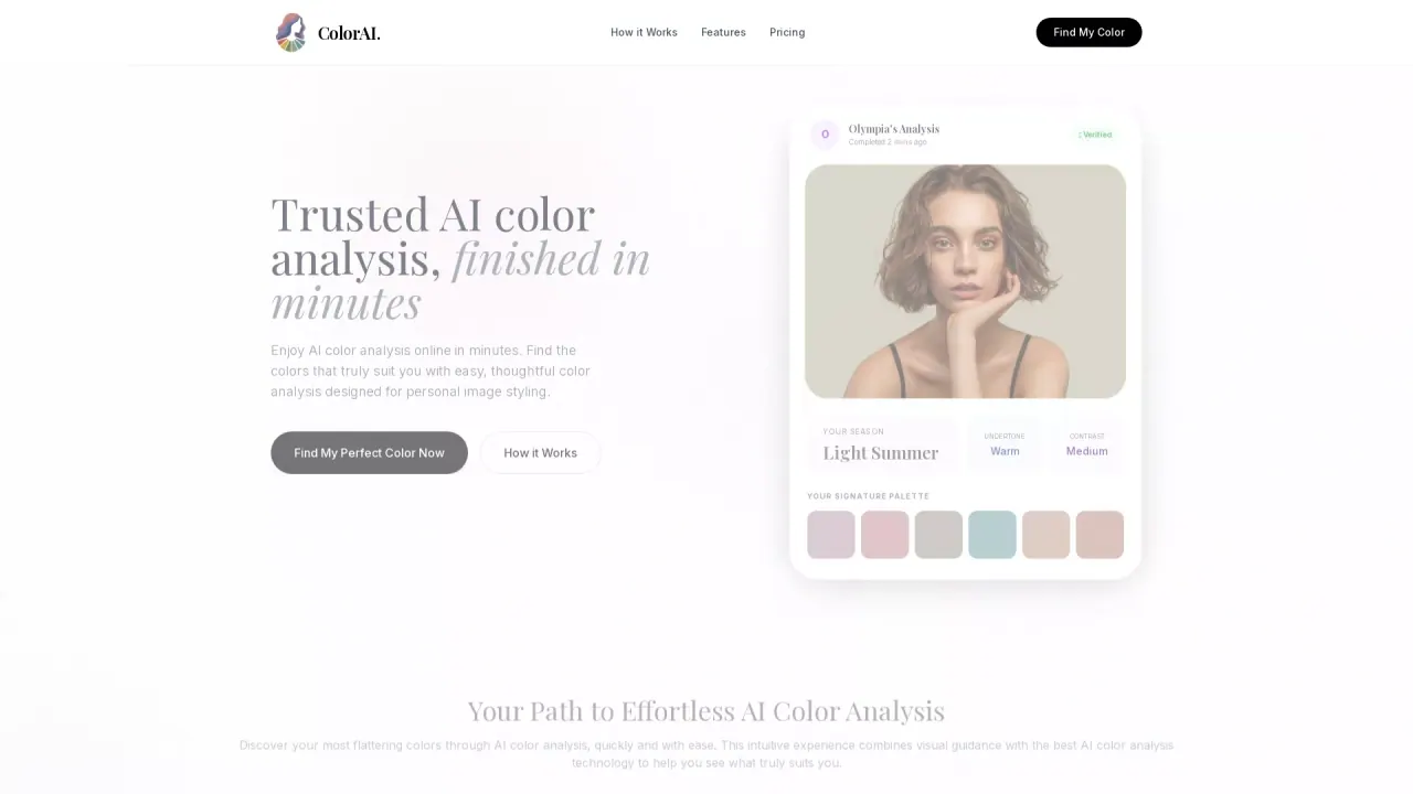 AI Color Analysis screenshot