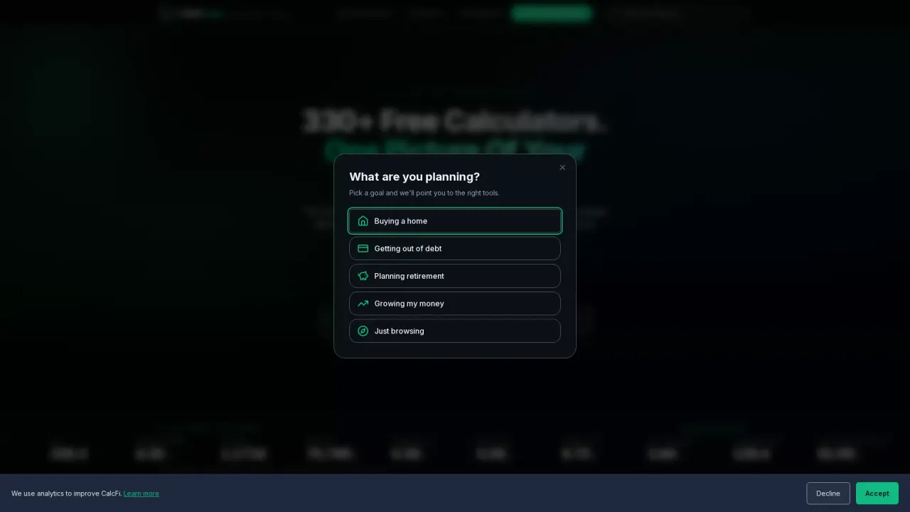 CalcFi screenshot
