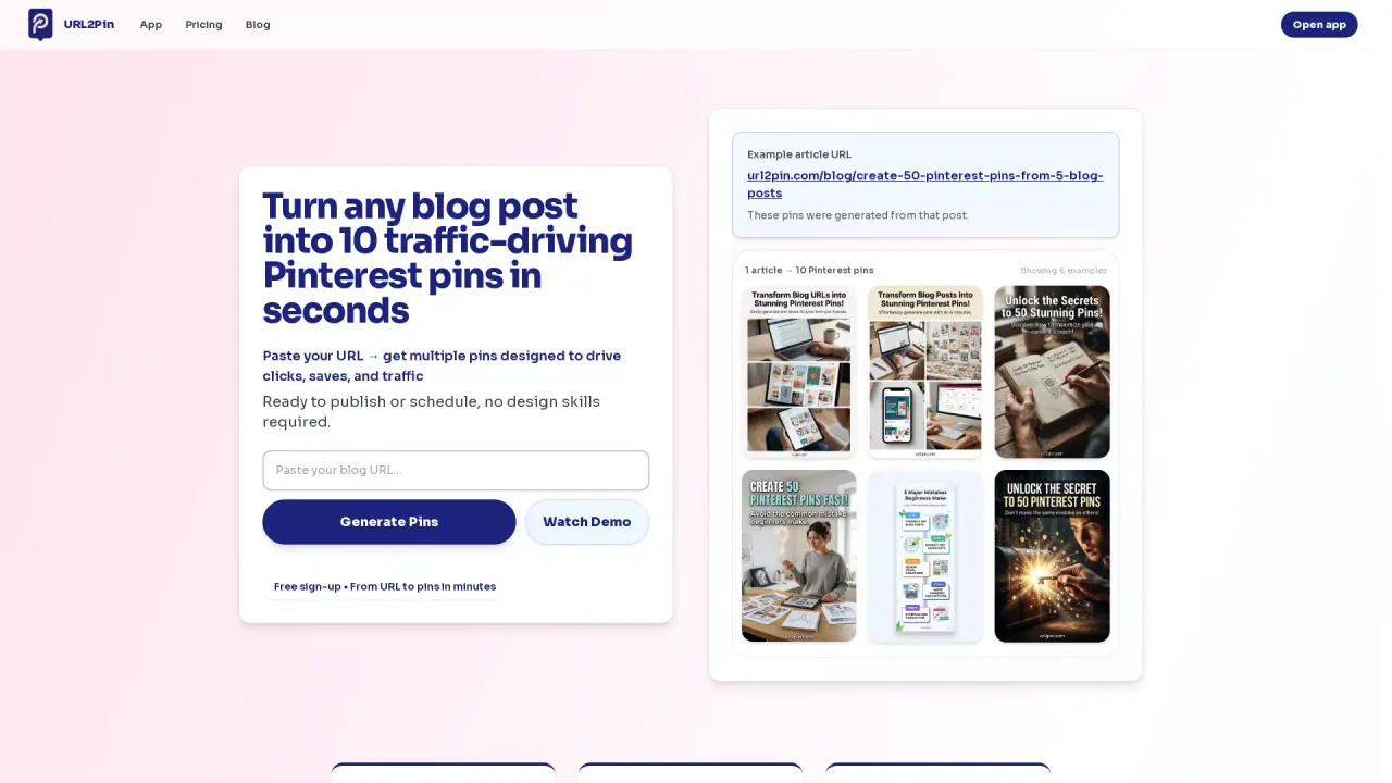 URL2Pin screenshot
