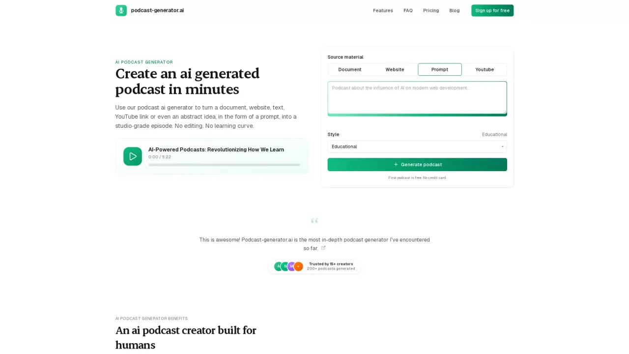 PodcastGeneratorAI screenshot