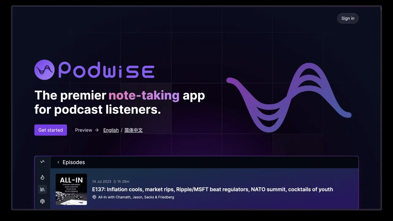 Podwise screenshot