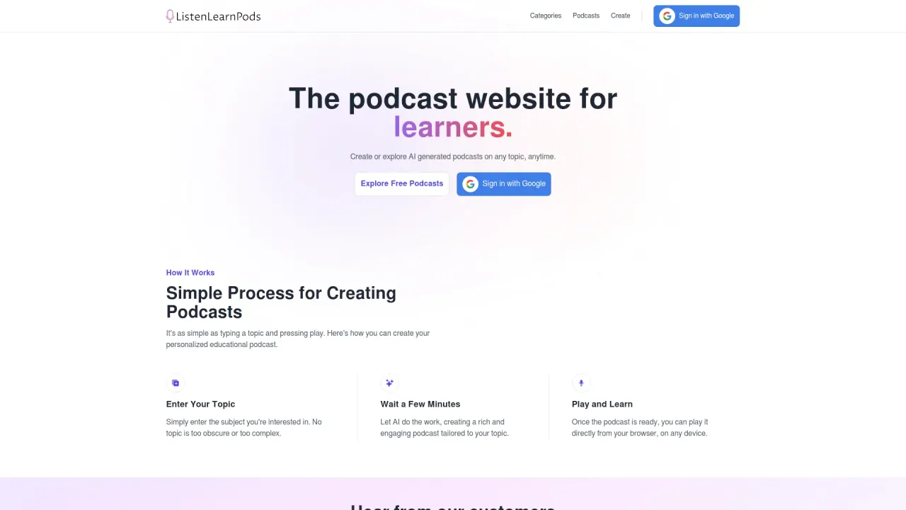 Listenlearnpods screenshot