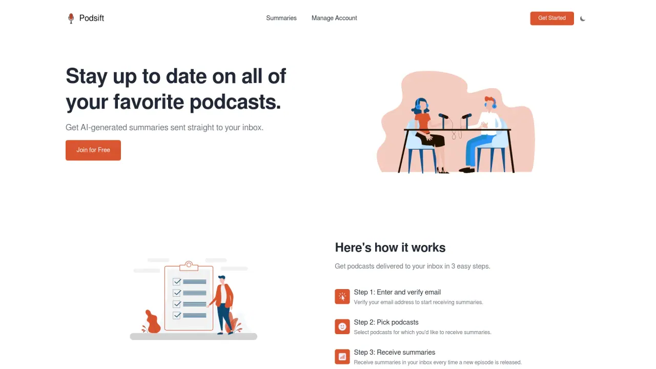 Podsift screenshot