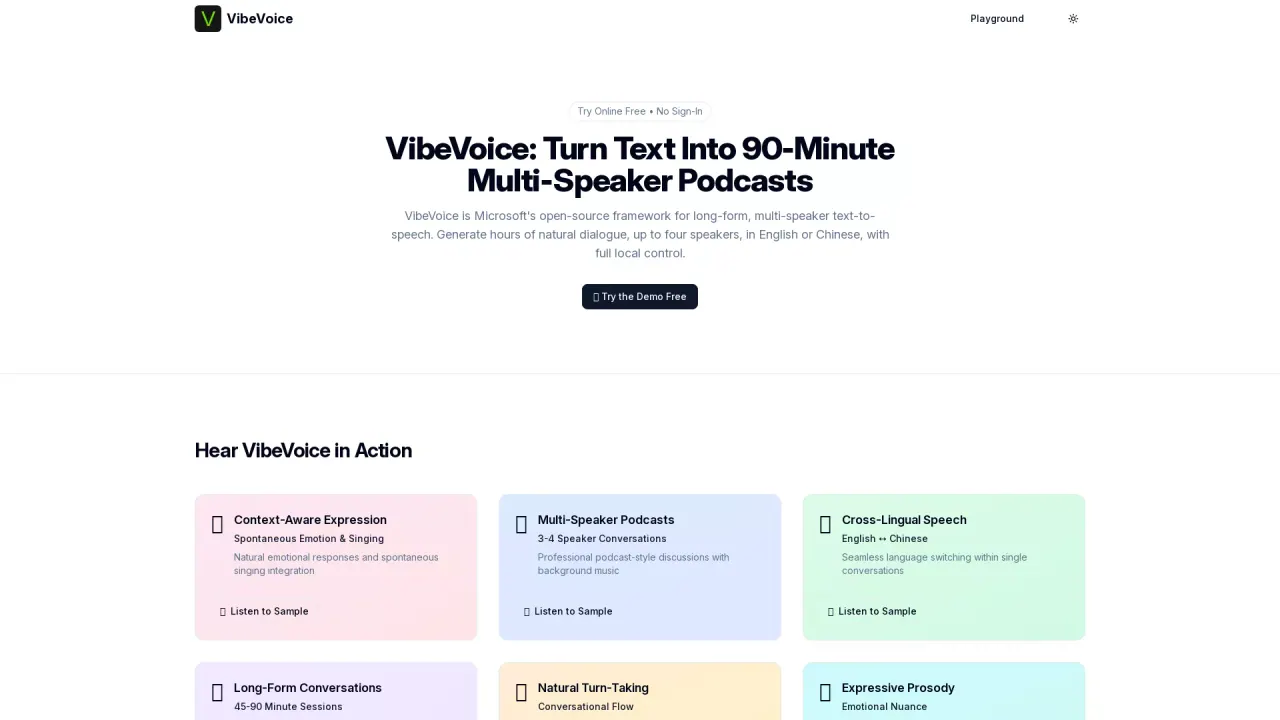 VibeVoice screenshot
