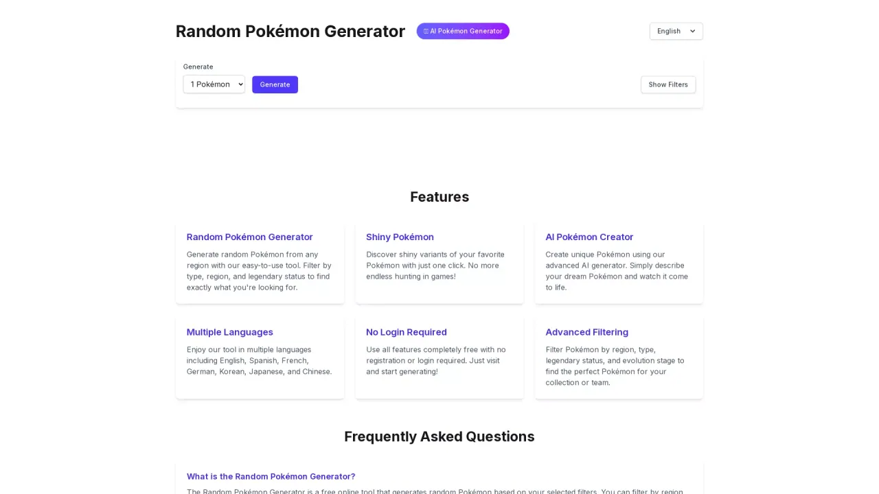 AI Pokémon Generator screenshot