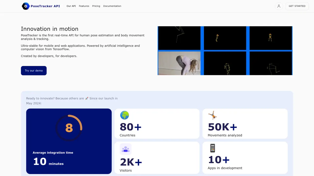 PoseTracker API screenshot