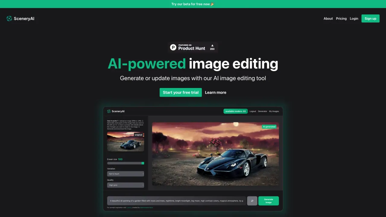 SceneryAI screenshot
