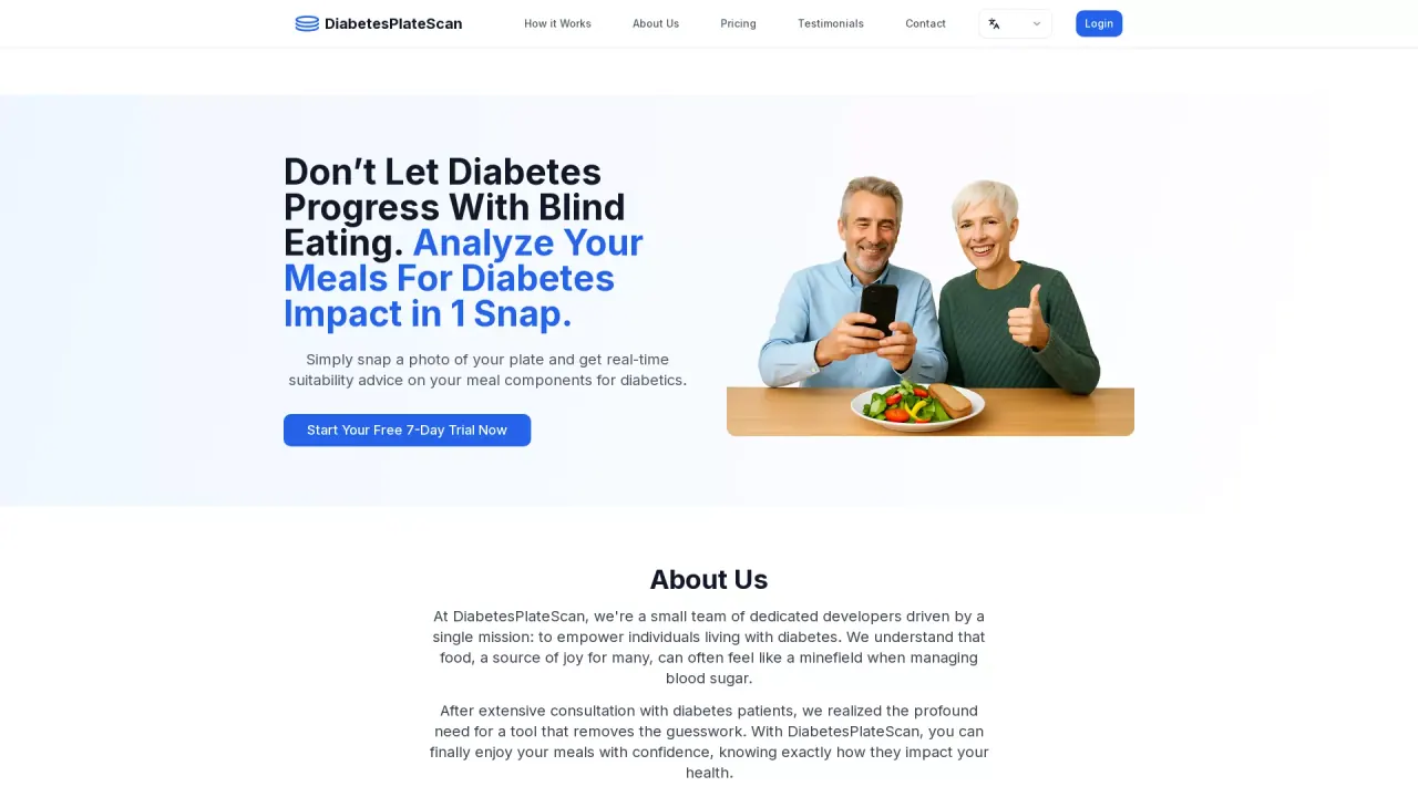 Diabetes Plate Scan screenshot