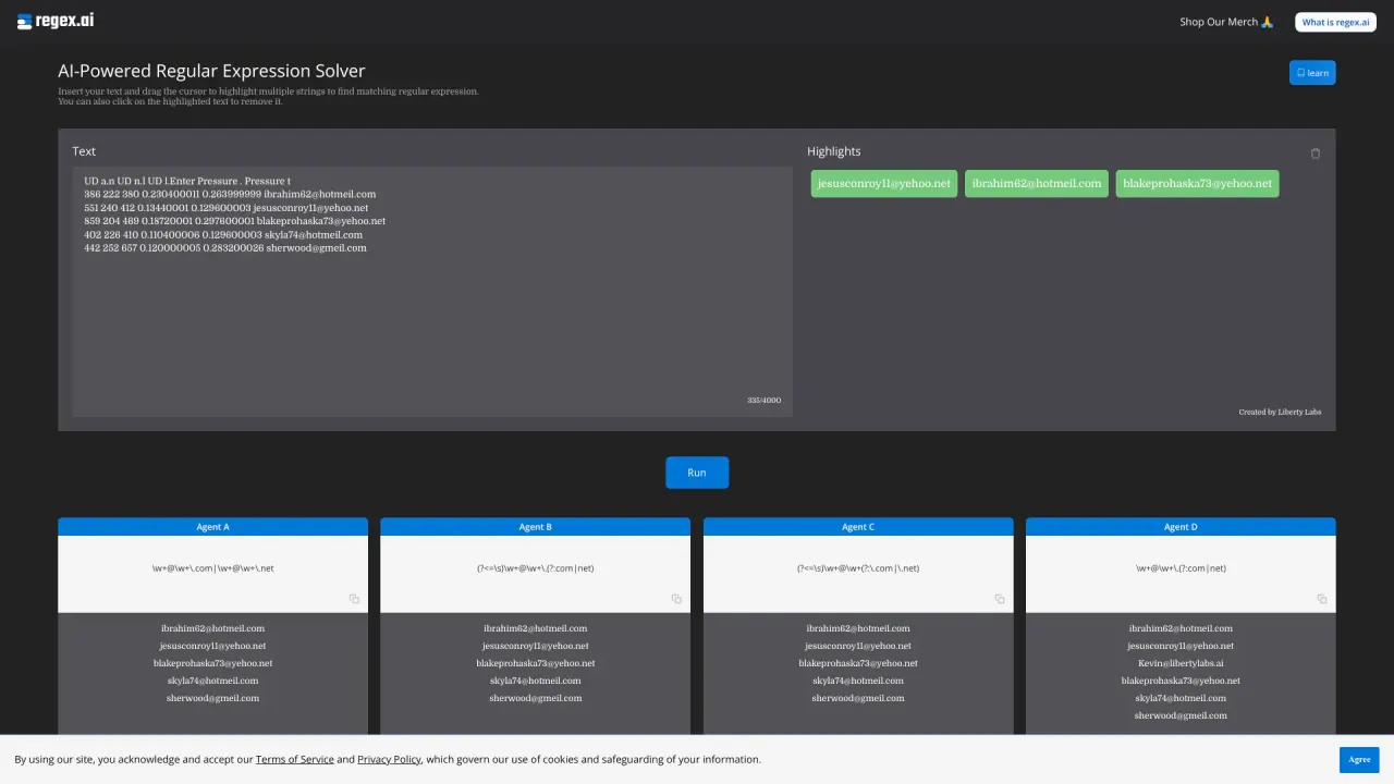 RegexAI screenshot