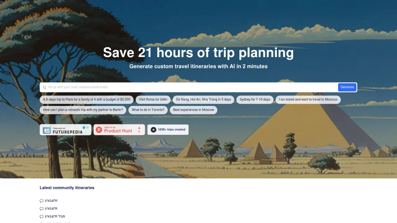 Plantrips screenshot