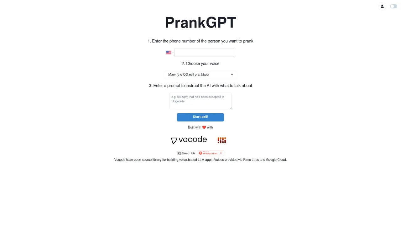 PrankGPT screenshot