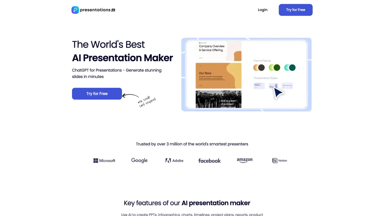 Presentations screenshot