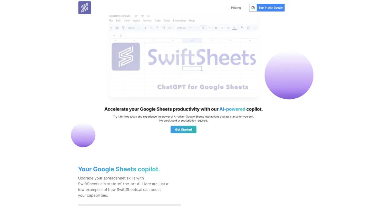 SwiftsheetsAI screenshot