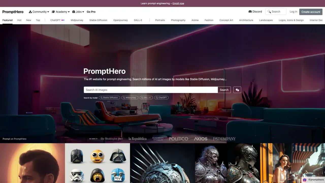 Prompthero screenshot