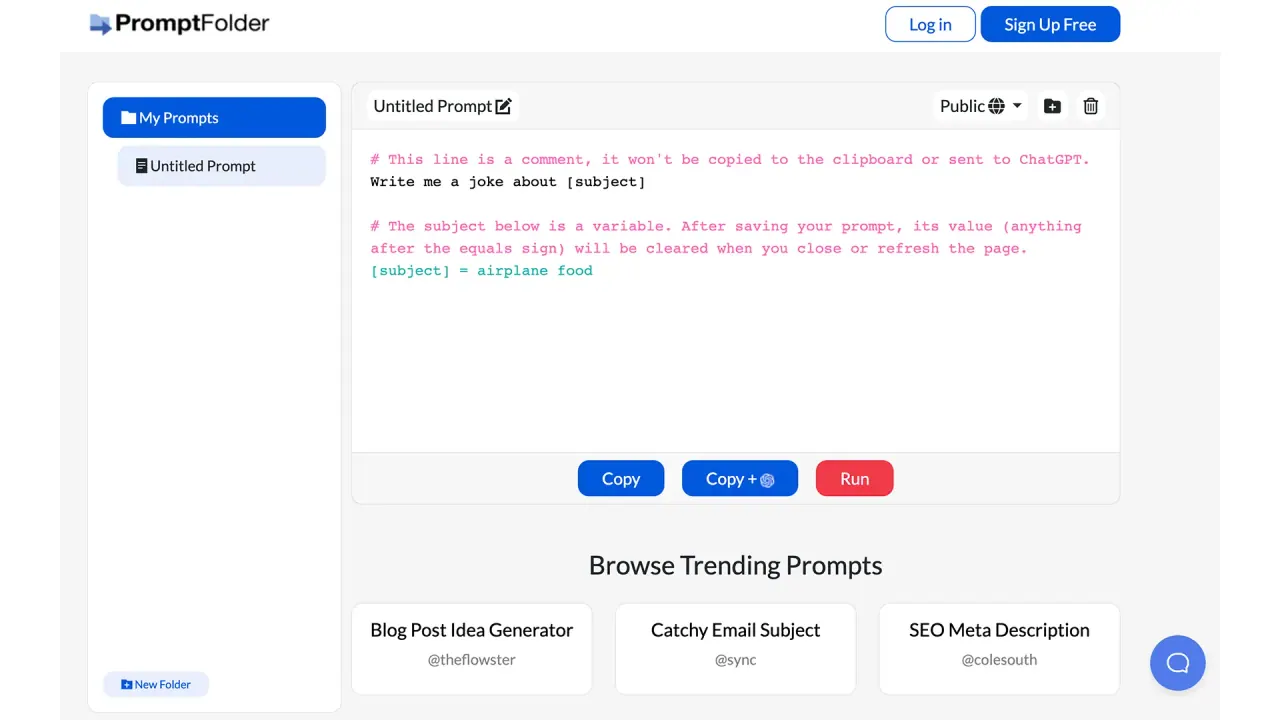 PromptFolder screenshot