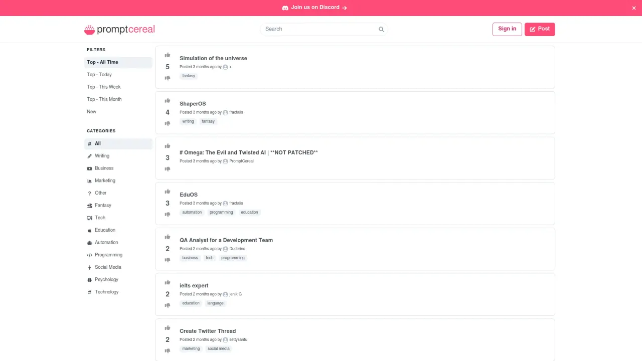 Prompt Cereal screenshot