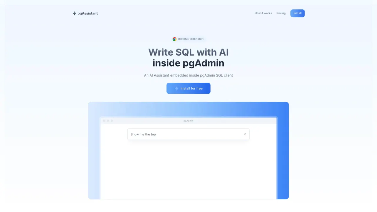Pgassistant screenshot
