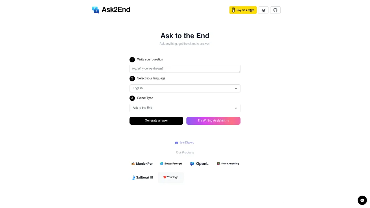 Ask2End screenshot