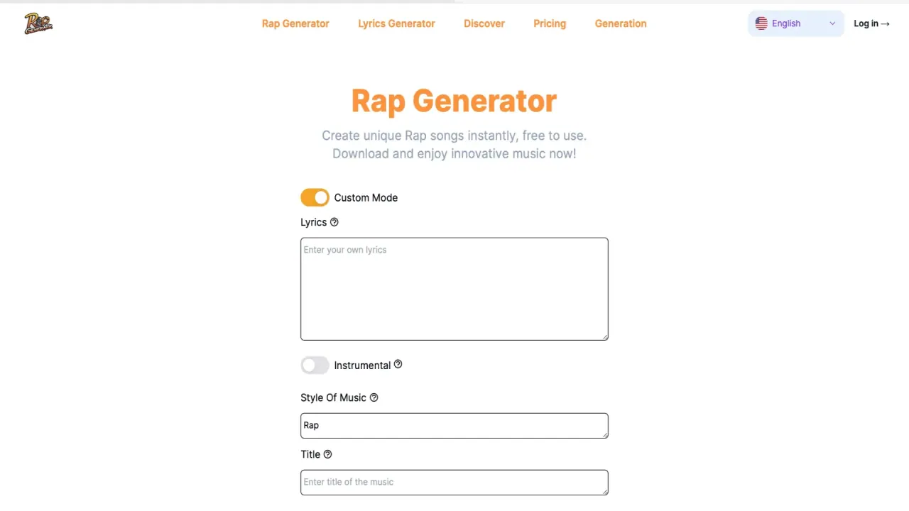 Rap Generator screenshot