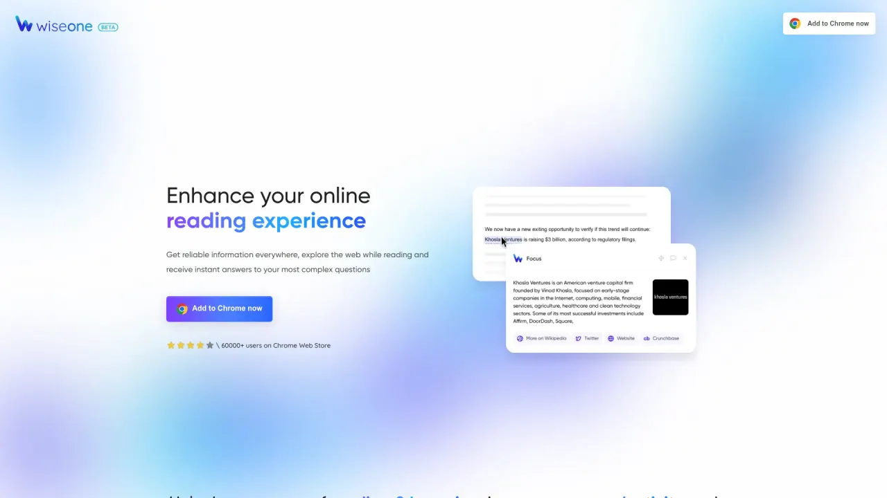 Wiseone screenshot