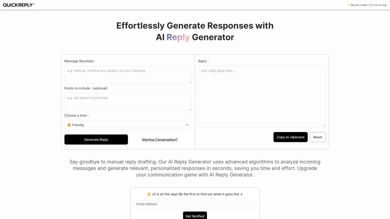 Quickreply screenshot