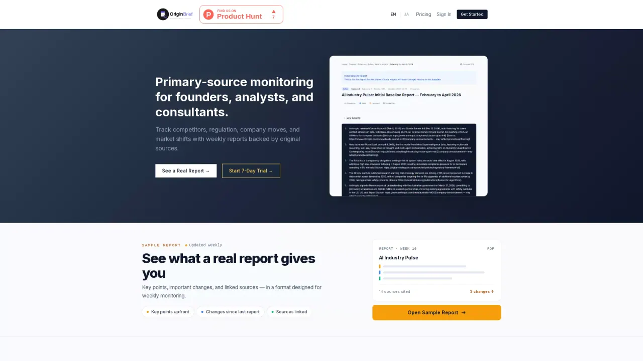 OriginBrief screenshot