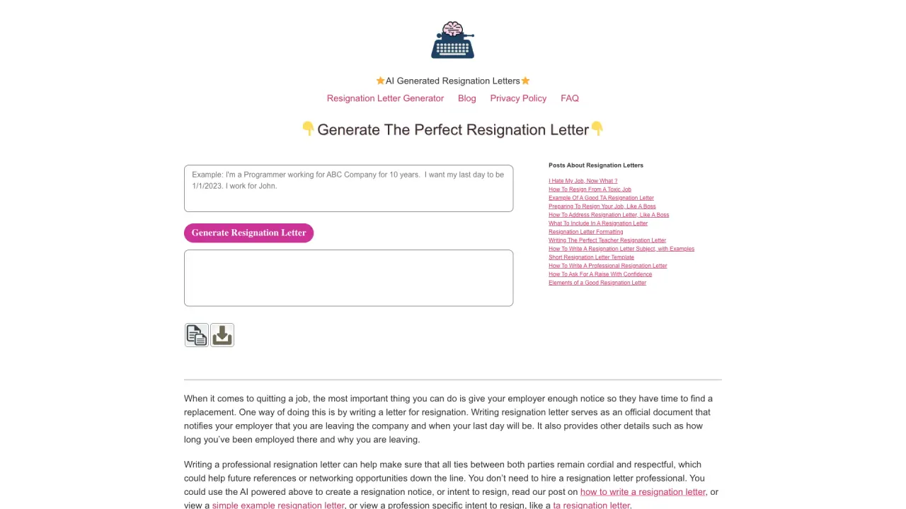 Resign screenshot