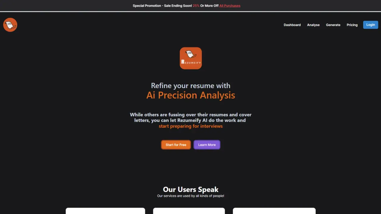 Rezumeify screenshot