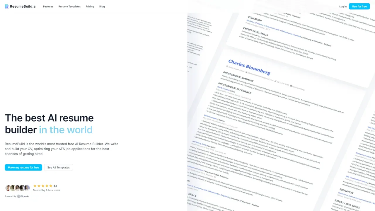 ResumeBuild AI screenshot