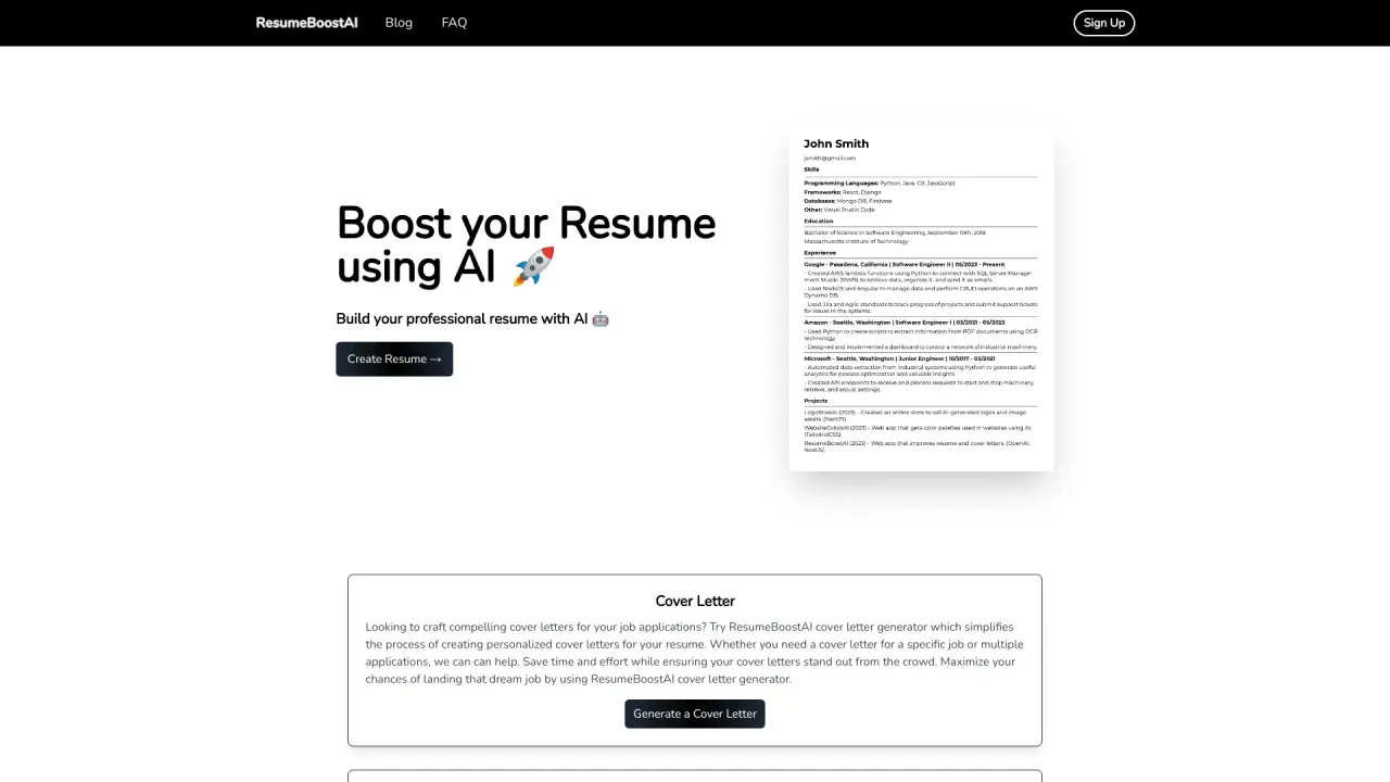 ResumeBoostAI screenshot