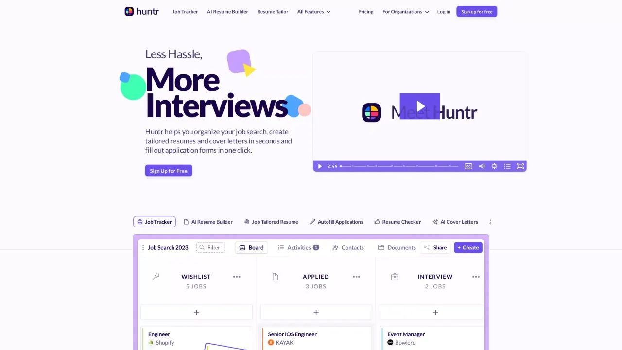 Huntr.co screenshot