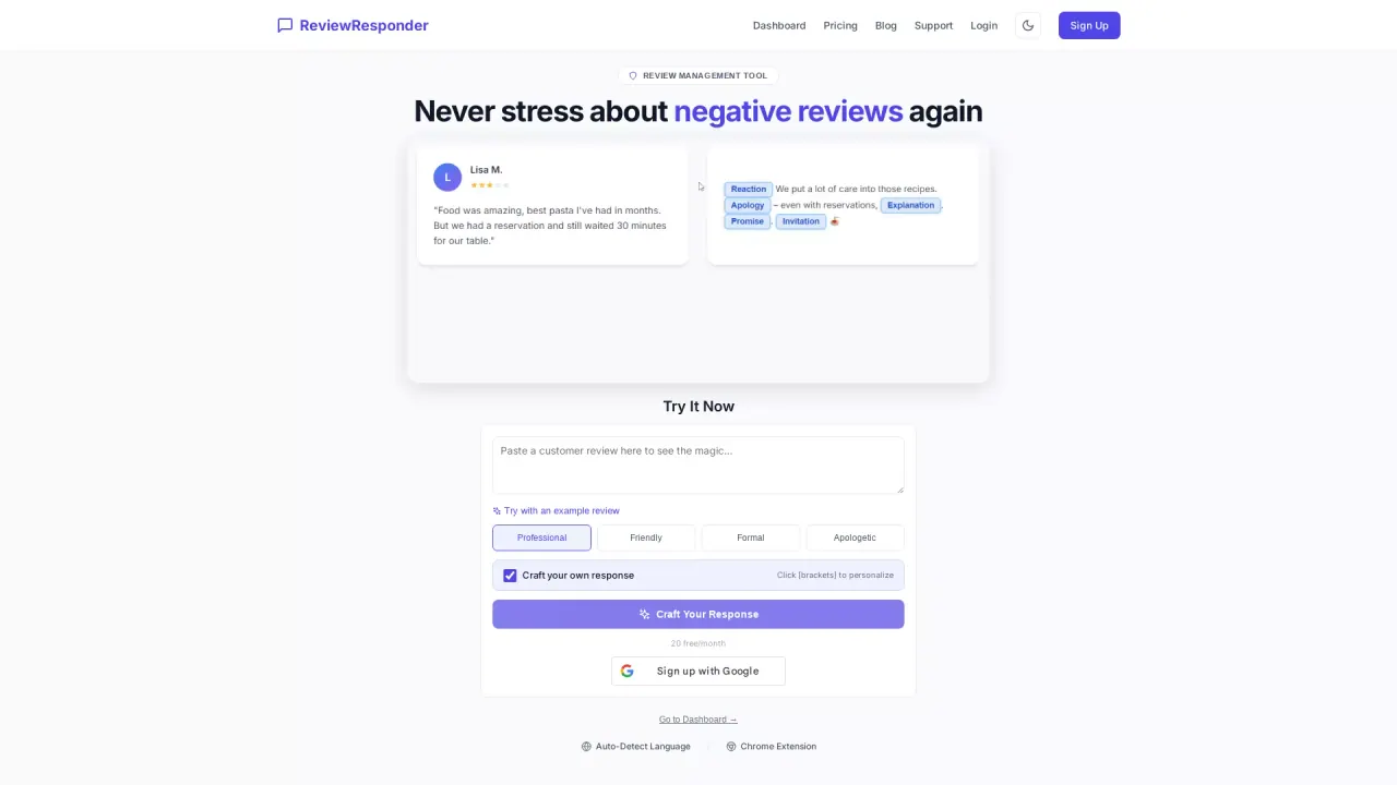 ReviewResponder screenshot